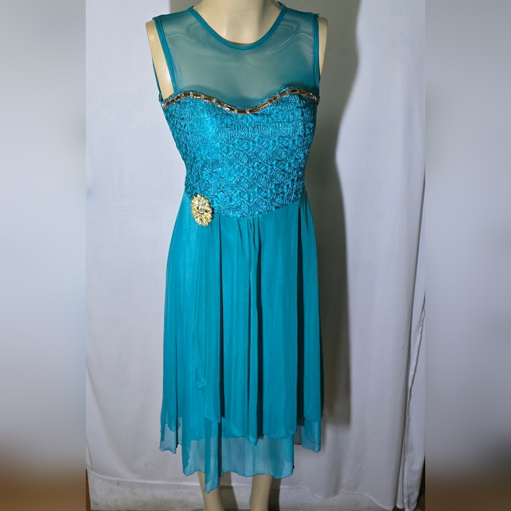 Elegant Teal Evening Dress